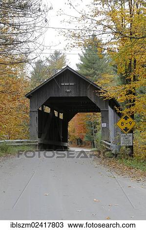 Pine Brook Covered Bridge in autumn, Waitsfield, Vermont, USA View Large Photo Image Stock Image - Pine Brook Covered Bridge in autumn, Waitsfield, Vermont, USA. Fotosearch