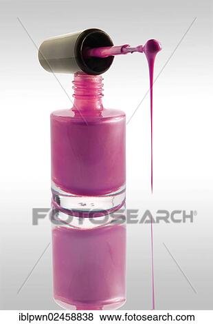 Pink nail varnish dripping from a nail varnish brush balanced on a nail varnish bottle View Large Photo Image Stock Photo - Pink nail varnish dripping from a nail varnish brush balanced on a nail varnish bottle. Fotosearch