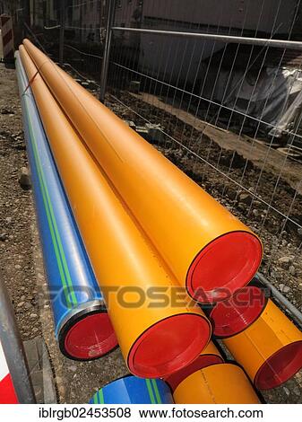 Pipes at a construction site View Large Photo Image Stock Photo - Pipes at a construction site. Fotosearch