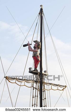 "Pirate looking through telescope, figure in the rigging of a ship, Yalta, Crimea, Ukraine, Europe" View Large Photo Image Stock Image - "Pirate looking through telescope, figure in the rigging of a ship, Yalta, Crimea, Ukraine, Europe". Fotosearch