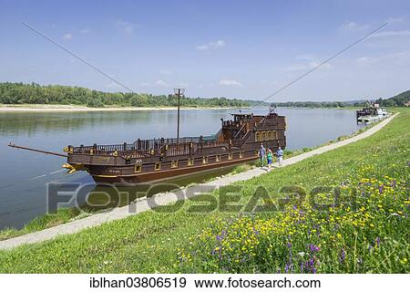 "Pirate style excursion boat on the Vistula River, Cholewianka, Kazimierz Dolny, Lublin Voivodeship, Poland, Europe" View Large Photo Image Stock Photo - "Pirate style excursion boat on the Vistula River, Cholewianka, Kazimierz Dolny, Lublin Voivodeship, Poland, Europe". Fotosearch