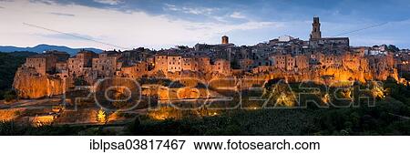 "Pitigliano at dusk, Maremma, Province of Grosseto, Tuscany, Italy, Europe" View Large Photo Image Stock Photo - "Pitigliano at dusk, Maremma, Province of Grosseto, Tuscany, Italy, Europe". Fotosearch