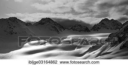 Stock Image - "Pitztal Glacier in the morning light, Pitztaler Gletscher, Tyrol, Austria, Europe". Fotosearch