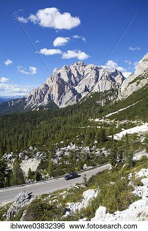 Stock Photograph - "Piz dles Cunturines Mountain, Fanes Group, Valparola Pass, Dolomites, Veneto region, Province of Belluno, Italy, Europe". Fotosearch