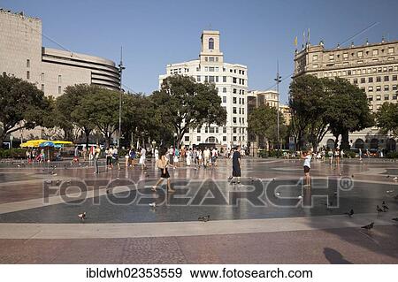 "Placa de Catalunya, Barcelona, Catalonia, Spain, Europe, PublicGround, Europe" View Large Photo Image Stock Photo - "Placa de Catalunya, Barcelona, Catalonia, Spain, Europe, PublicGround, Europe". Fotosearch