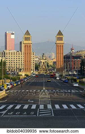 Stock Photography - "Placa d'Espanya, Barcelona, â€‹â€‹Catalonia, Spain, Europe". Fotosearch