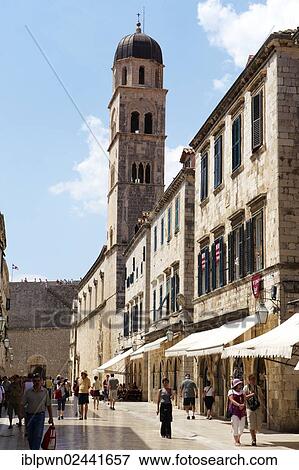 Stock Photo - "Placa, Stradun, Main street in Dubrovnik looking towards Luza Square, Croatia, Europe". Fotosearch