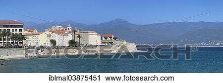 "Plage Saint Francois beach and the historic centre of Ajaccio, Corsica, France, Europe" View Large Photo Image Stock Image - "Plage Saint Francois beach and the historic centre of Ajaccio, Corsica, France, Europe". Fotosearch