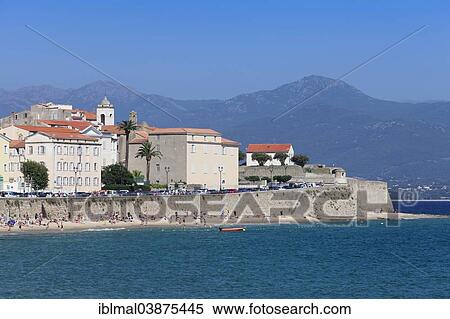 "Plage Saint Francois beach and the historic centre of Ajaccio, Corsica, France, Europe" View Large Photo Image Stock Photography - "Plage Saint Francois beach and the historic centre of Ajaccio, Corsica, France, Europe". Fotosearch