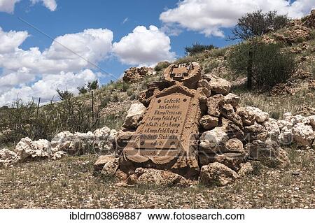 "Plaque commemorating combat action from the colonial period between the former German colonial force and freedom fighters in 1905, Gochas, Hardap Region, Namibia, Africa" View Large Photo Image Stock Photo - "Plaque commemorating combat action from the colonial period between the former German colonial force and freedom fighters in 1905, Gochas, Hardap Region, Namibia, Africa". Fotosearch