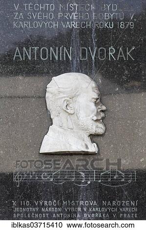 "Plaque commemorating the composer Antonin Dvorak, Karlovy Vary, Karlovy Vary Region, Bohemia, Czech Republic, Europe" View Large Photo Image Stock Image - "Plaque commemorating the composer Antonin Dvorak, Karlovy Vary, Karlovy Vary Region, Bohemia, Czech Republic, Europe". Fotosearch