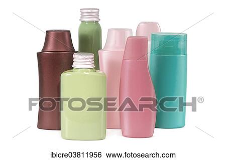 Stock Photograph - "Plastic bottles, cosmetic products". Fotosearch