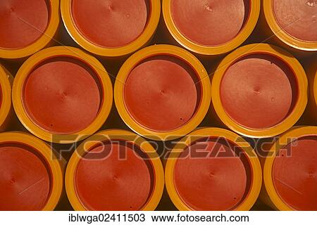 "Plastic tubes with stoppers, construction site, Germany, Europe, PublicSound, Europe" View Large Photo Image Stock Image - "Plastic tubes with stoppers, construction site, Germany, Europe, PublicSound, Europe". Fotosearch