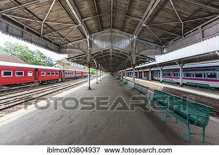 "Platform of the railway station in the village of Deiyannewela, Central Province, Sri Lanka, Asia" View Large Photo Image Stock Photo - "Platform of the railway station in the village of Deiyannewela, Central Province, Sri Lanka, Asia". Fotosearch