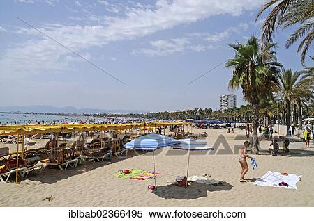 "Platja de Llevant or Playa de Levante, beach in Salou, Tarragona province, Catalonia, Spain, Europe, PublicGround, Europe" View Large Photo Image Stock Photography - "Platja de Llevant or Playa de Levante, beach in Salou, Tarragona province, Catalonia, Spain, Europe, PublicGround, Europe". Fotosearch