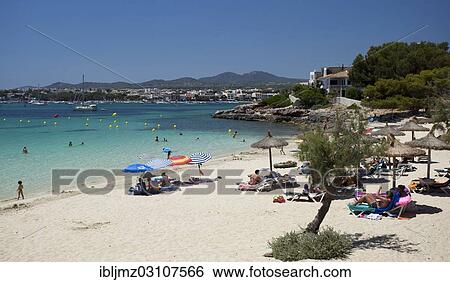 "Platja S'Arenal beach, Portocolom, Mallorca, Majorca, Balearic Islands, Spain, Europe" View Large Photo Image Stock Photograph - "Platja S'Arenal beach, Portocolom, Mallorca, Majorca, Balearic Islands, Spain, Europe". Fotosearch