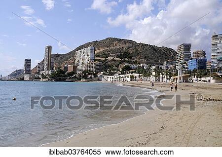 Stock Photography - "Playa de la Albufereta, beach, La Albufereta, Alicante, Province of Alicante, Spain, Europe". Fotosearch
