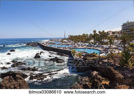 "Playa de Martianez, designed by Cesar Manrique, Puerto de la Cruz, San Telmo, Puerto De La Cruz, Tenerife, Canary Islands, Spain, Europe" View Large Photo Image Stock Image - "Playa de Martianez, designed by Cesar Manrique, Puerto de la Cruz, San Telmo, Puerto De La Cruz, Tenerife, Canary Islands, Spain, Europe". Fotosearch
