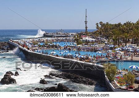 "Playa de Martianez, designed by Cesar Manrique, Puerto de la Cruz, San Telmo, Puerto De La Cruz, Tenerife, Canary Islands, Spain, Europe" View Large Photo Image Stock Image - "Playa de Martianez, designed by Cesar Manrique, Puerto de la Cruz, San Telmo, Puerto De La Cruz, Tenerife, Canary Islands, Spain, Europe". Fotosearch