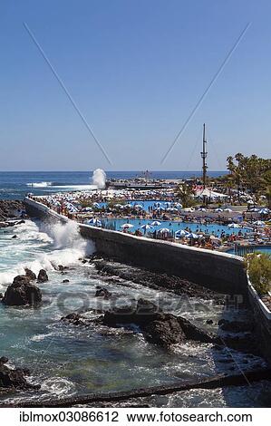 "Playa de Martianez, designed by Cesar Manrique, Puerto de la Cruz, San Telmo, Puerto De La Cruz, Tenerife, Canary Islands, Spain, Europe" View Large Photo Image Stock Image - "Playa de Martianez, designed by Cesar Manrique, Puerto de la Cruz, San Telmo, Puerto De La Cruz, Tenerife, Canary Islands, Spain, Europe". Fotosearch