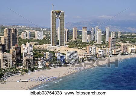 "Playa de Poniente beach with the Intempo skyscraper or Benidorm Edificio Intempo, Benidorm, Province of Alicante, Spain, Europe" View Large Photo Image Stock Photo - "Playa de Poniente beach with the Intempo skyscraper or Benidorm Edificio Intempo, Benidorm, Province of Alicante, Spain, Europe". Fotosearch