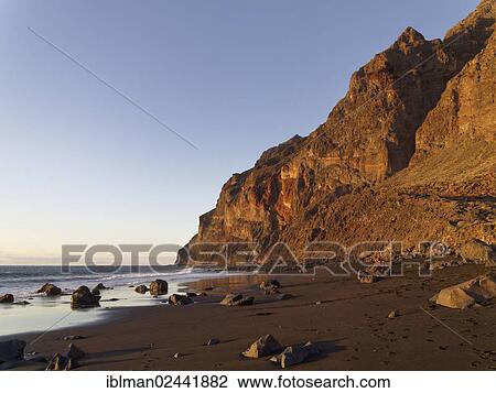 Stock Image - "Playa del Ingles, Valle Gran Rey, La Gomera, Canary Islands, Spain, Europe". Fotosearch