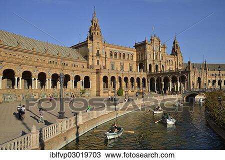 "Plaza de Espana, designed by the architect Anibal Gonzalez Osorio for the Ibero-American Exposition of 1929, Parque Maria Luisa, Seville, Spain, Europe" View Large Photo Image Stock Image - "Plaza de Espana, designed by the architect Anibal Gonzalez Osorio for the Ibero-American Exposition of 1929, Parque Maria Luisa, Seville, Spain, Europe". Fotosearch