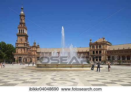 Stock Image - "Plaza de Espana, Seville, Andalucia, Spain, Europe". Fotosearch
