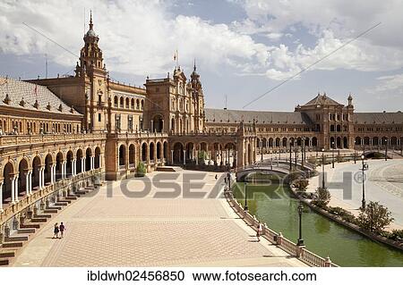 Stock Image - "Plaza de Espana, Seville, Andalusia, Spain, Europe". Fotosearch