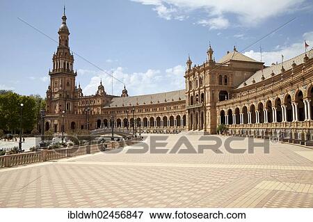 Stock Photo - "Plaza de Espana, Seville, Andalusia, Spain, Europe". Fotosearch