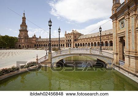 "Plaza de Espana, Seville, Andalusia, Spain, Europe" View Large Photo Image Stock Photo - "Plaza de Espana, Seville, Andalusia, Spain, Europe". Fotosearch