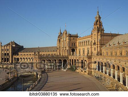 Stock Photography - "Plaza de Espana, Seville, Seville province, Andalusia, Spain, Europe". Fotosearch