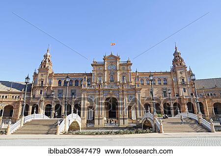 "Plaza Espana, Palacio Central palace, Seville, Andalusia, Spain, Europe" View Large Photo Image Stock Photo - "Plaza Espana, Palacio Central palace, Seville, Andalusia, Spain, Europe". Fotosearch