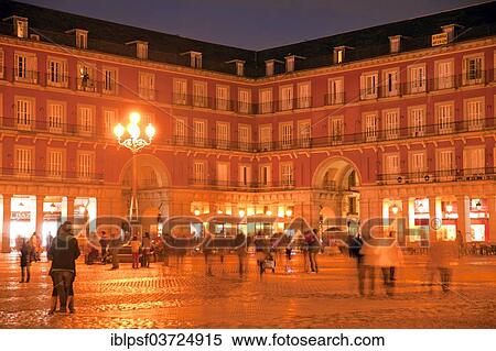 "Plaza Mayor square at night, Madrid, Spain, Europe" View Large Photo Image Stock Photography - "Plaza Mayor square at night, Madrid, Spain, Europe". Fotosearch