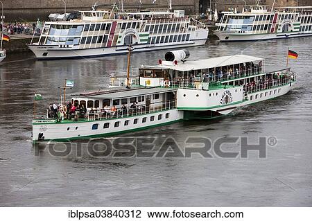 "Pleasure boat cruising on the Elbe river, Dresden, Saxony, Germany, Europe" View Large Photo Image Stock Image - "Pleasure boat cruising on the Elbe river, Dresden, Saxony, Germany, Europe". Fotosearch