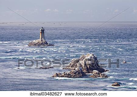 Stock Photo - "Pointe du Raz with a lighthouse, Pointe du Raz, Sizun, Brittany, France, Europe". Fotosearch