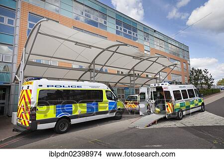 "Police van and ambulance with open door at Southampton General Hospital, Southampton, Hampshire, England, United Kingdom, Europe" View Large Photo Image Picture - "Police van and ambulance with open door at Southampton General Hospital, Southampton, Hampshire, England, United Kingdom, Europe". Fotosearch