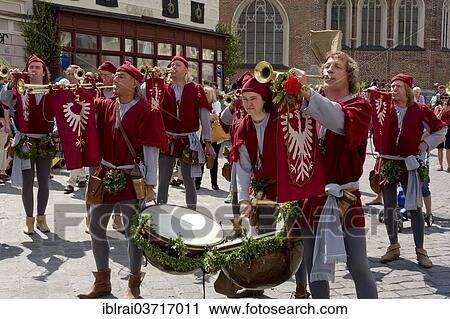 "Polish trumpeters and a drummer, wedding procession of the """"Landshut Wedding"""", historic center, Landshut, Lower Bavaria, Bavaria, Germany, Europe" View Large Photo Image Stock Image - "Polish trumpeters and a drummer, wedding procession of the """"Landshut Wedding"""", historic center, Landshut, Lower Bavaria, Bavaria, Germany, Europe". Fotosearch