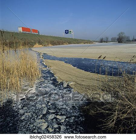 "Polluted water near motorway, France, Europe" View Large Photo Image Stock Photograph - "Polluted water near motorway, France, Europe". Fotosearch