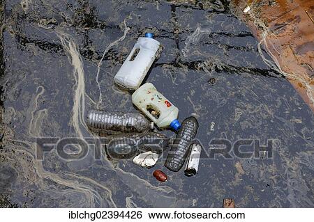 Stock Photograph - "Polluted water, Saint Malo, Ille et Vilaine, Brittany, Bretagne, France, Europe". Fotosearch
