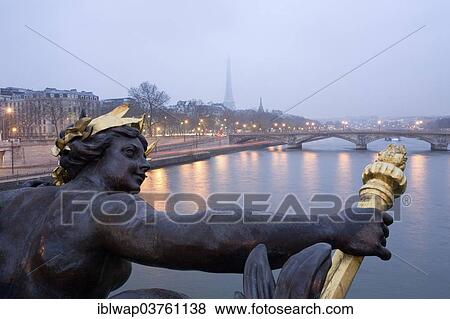 Stock Photo - "Pont Alexandre III and Seine river, Paris, Ile-de-France, France, Europe". Fotosearch