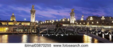 Stock Photography - "Pont Alexandre III, Seine river and Les Invalides, Paris, Ile de France, France, Europe". Fotosearch