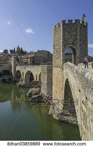 "Pont de Besalu bridge over the Fluvia River, Besalu, Catalonia, Spain, Europe" View Large Photo Image Stock Photo - "Pont de Besalu bridge over the Fluvia River, Besalu, Catalonia, Spain, Europe". Fotosearch