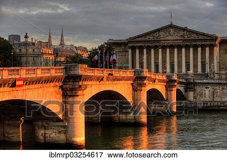 Stock Photo - "Pont de la Concorde bridge, Paris, Ile-de-France, France, Europe". Fotosearch