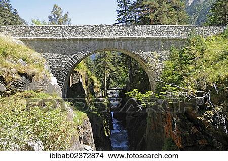 Pont D Espagne The Spanish Bridge Cauterets Midi Pyrenees Region Pyrenees National Park Mountain Landscape Hautes Pyrenees Department France Europe Publicground Europe Picture Iblbab02372874 Fotosearch