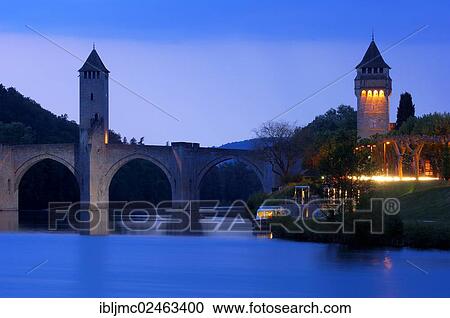 "Pont Valentre bridge at Dusk, Lot River, Cahors, Lot department, Quercy, Via Podiensis, Way of St James, France, Europe" View Large Photo Image Stock Image - "Pont Valentre bridge at Dusk, Lot River, Cahors, Lot department, Quercy, Via Podiensis, Way of St James, France, Europe". Fotosearch