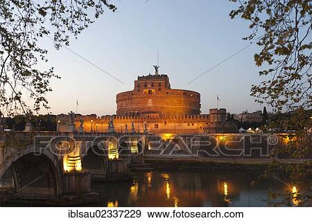 "Ponte Sant'Angelo and the Castel Sant'Angelo, at dusk, Tiber river, Tevere, Rome, Lazio, Italy, Southern Europe, Europe" View Large Photo Image Stock Photo - "Ponte Sant'Angelo and the Castel Sant'Angelo, at dusk, Tiber river, Tevere, Rome, Lazio, Italy, Southern Europe, Europe". Fotosearch