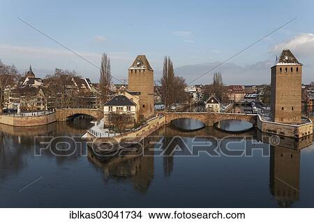 "Ponts couverts or covered bridges over the Ill River and towers of the city wall, Petite-France, Strasbourg, Departement Bas-Rhin, Alsace, France, Europe" View Large Photo Image Picture - "Ponts couverts or covered bridges over the Ill River and towers of the city wall, Petite-France, Strasbourg, Departement Bas-Rhin, Alsace, France, Europe". Fotosearch