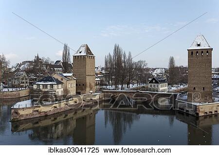 "Ponts couverts or covered bridges over the Ill River and towers of the city wall in winter, Petite-France, Strasbourg, Departement Bas-Rhin, Alsace, France, Europe" View Large Photo Image Stock Photography - "Ponts couverts or covered bridges over the Ill River and towers of the city wall in winter, Petite-France, Strasbourg, Departement Bas-Rhin, Alsace, France, Europe". Fotosearch