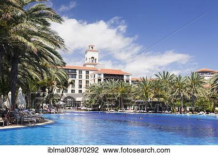 Stock Image - "Pool, Grand Hotel Costa, Meloneras, Gran Canaria, Canary Islands, Spain, Europe". Fotosearch